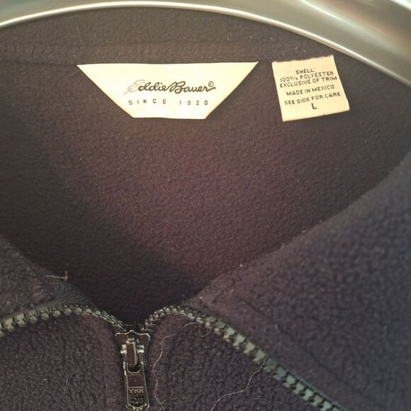 Eddie Bauer Polartec Jacket Sherpa Fleece Full Zip Front Pockets Stretch Size L - Picture 4 of 10